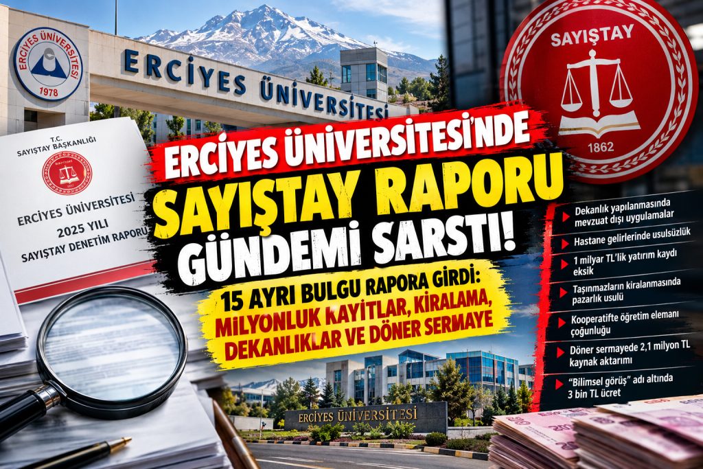 ERCİYES ÜNİVERSİTESİ’NDE SAYIŞTAY’DAN DİKKAT ÇEKEN TESPİTLER!