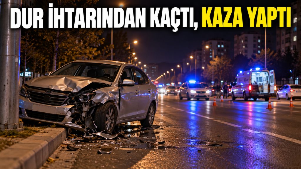 “Dur” İhtarından Kaçtı, Kazada Yakalandı