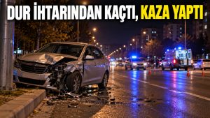 “Dur” İhtarından Kaçtı, Kazada Yakalandı
