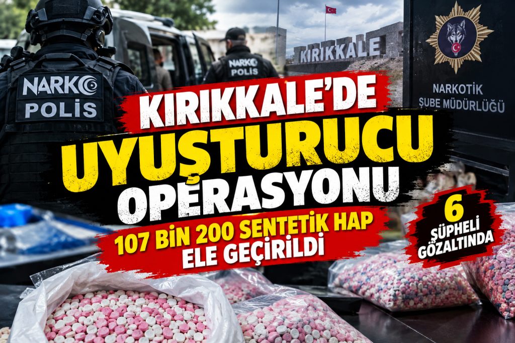 Kırıkkale’de uyuşturucu operasyonu: 107 bin 200 sentetik hap ele geçirildi